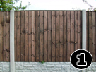 Concrete posts & Gravel Boards, Brown Vertilap Fence Panel